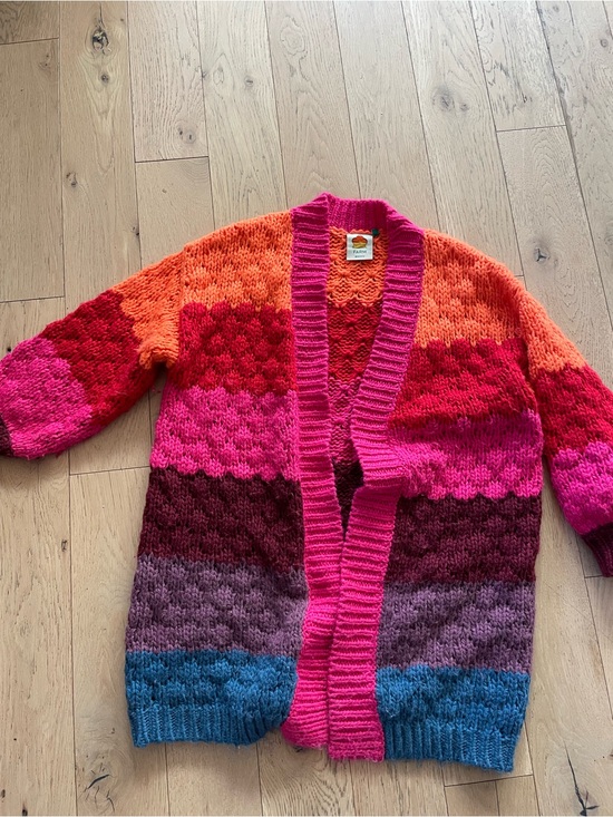 FARM Rio Sweaters - FARM Rio Multicolor Open Knit wool Cardigan size small